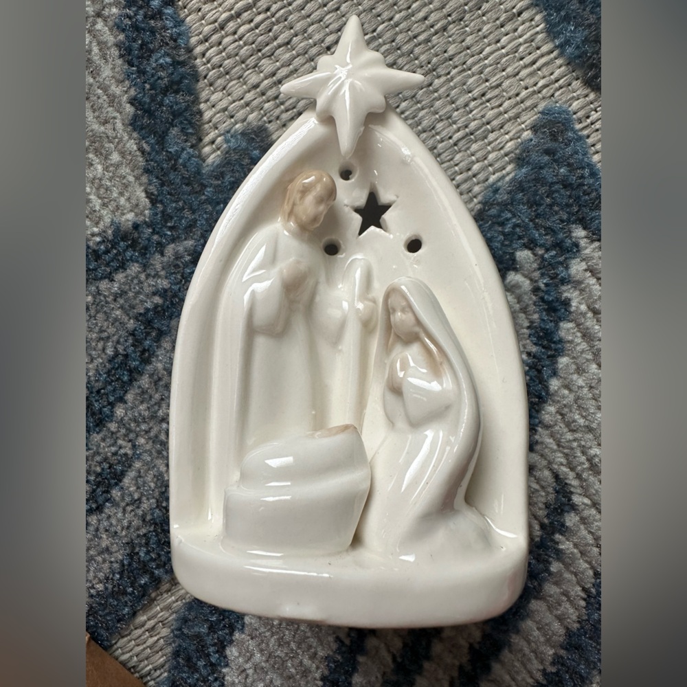 Light Up Ceramic Nativity Christmas Decor